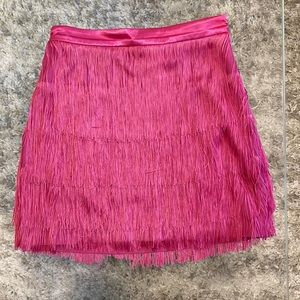 Meshki Fuchsia Fringe Mini Skirt PERFECT FOR TAYLOR SWIFTS ERAS TOUR!!!!